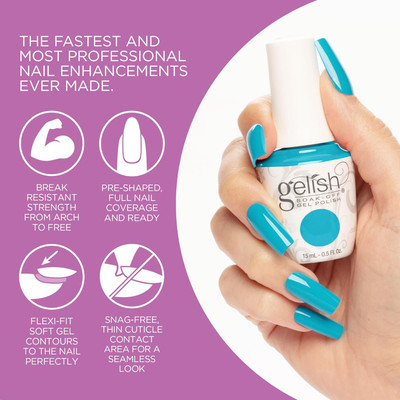 Gelish Soft Gel Tips Medium Square Natural - 160 CT