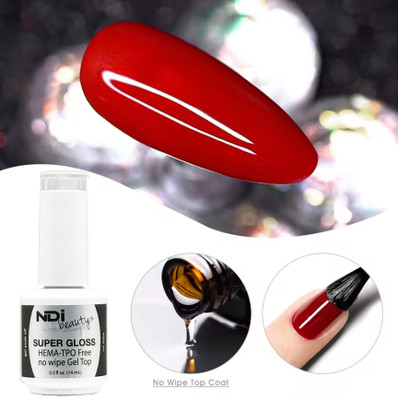 NDi beauty HEMA & TPO - Free Super Gloss No Wipe Gel Top - .5 oz