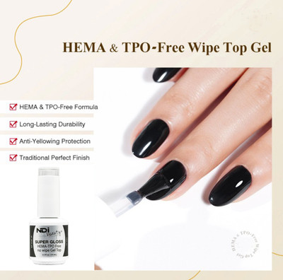 NDi beauty HEMA & TPO - Free Super Gloss No Wipe Gel Top - .5 oz