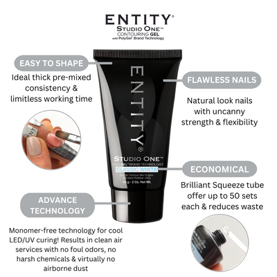 Entity Studio One Contouring Gel PolyGel Classic White - 60g | 2 Oz