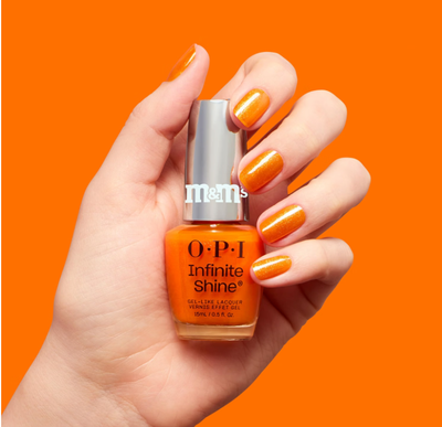 OPI x M&M'S Infinite Shine Jingle Bell Crunch HRT15 - .5 oz / 15 mL