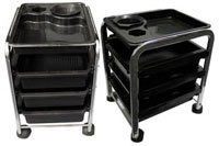 Salon Pedicure Pedi Cart - Black