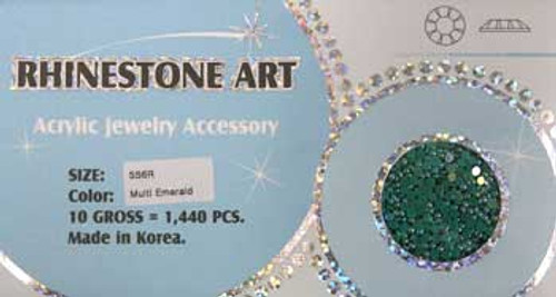 Rhinestone Art Pearl Color - Multi Emerald - 1440ct