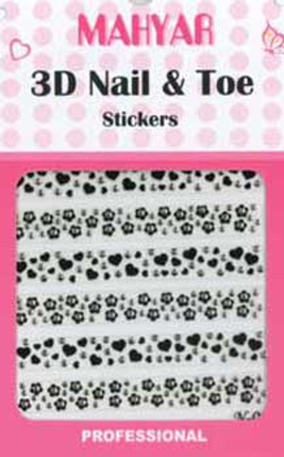 3D Jeweled Nail & Toe Stickers - N03 Black 3D Jeweled Nail & Toe Stickers - N03 Black