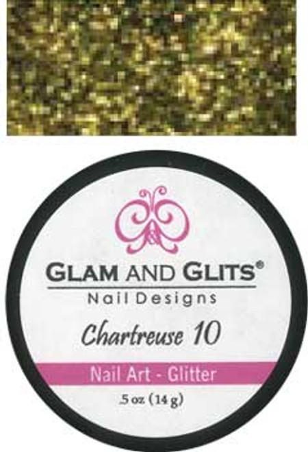 Glam & Glits Nail Art Glitter: Chartreuse - 1/2oz