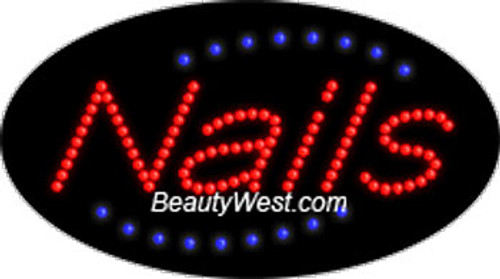 Electric Flashing & Chasing LED Sign: Nails Electric Flashing & Chasing LED Sign: Nails