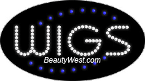 Electric Flashing & Chasing LED Sign: Wigs Electric Flashing & Chasing LED Sign: Wigs