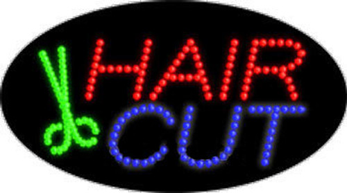 Electric Flashing & Chasing LED Sign: Hair Cut Electric Flashing & Chasing LED Sign: Hair Cut