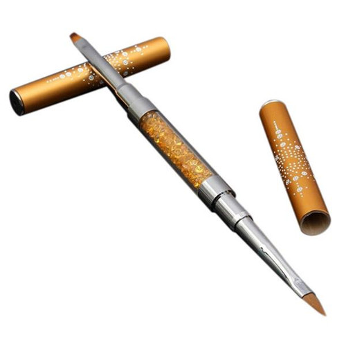 Nail Art Rhinestone Handle Double-headed Acrylic Brush Pen GOLD Nail Art Rhinestone Handle Double-headed Acrylic Brush Pen GOLD