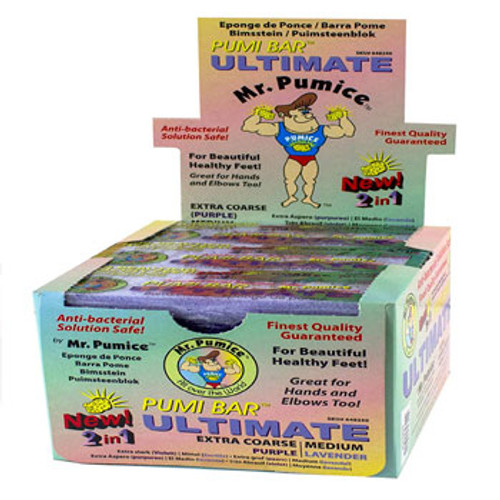 Mr. Pumice Ultimate Pumi Bar - Extra Coarse/Medium - Purple/Lavender - 2 pack of 12 - 24 pcs