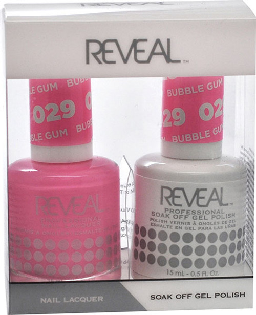 Reveal Gel Polish & Nail Lacquer Matching Duo - BUBBLE GUM - .5 oz