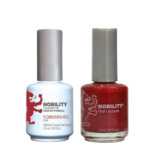 LeChat Nobility Gel Polish & Nail Lacquer Duo Set Forbidden Red - .5 oz / 15 ml