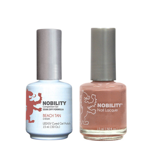 LeChat Nobility Gel Polish & Nail Lacquer Duo Set Beach Tan - .5 oz / 15 ml