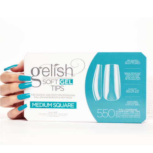 Gelish Soft Gel Tips Medium Square - 550 CT
