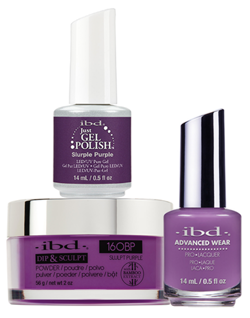 ibd Gel & Dip & Lacquer Trio Set Slurple Purple