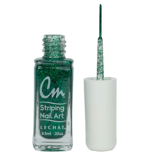 LeChat Cm Striping Nail Art - Green Glitter