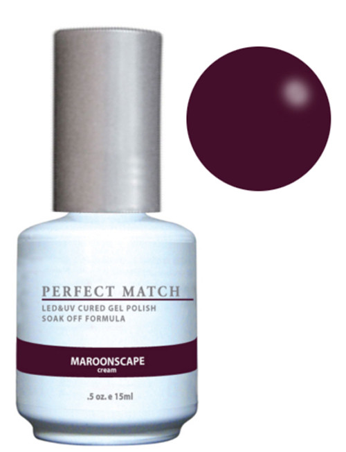 LeChat Perfect Match Gel Polish & Nail Lacquer Maroonscape - .5oz