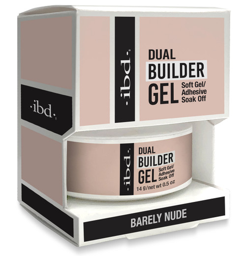 ibd Soft Gel Dual Builder Gel - Barely Nude - .5 oz / 14 g