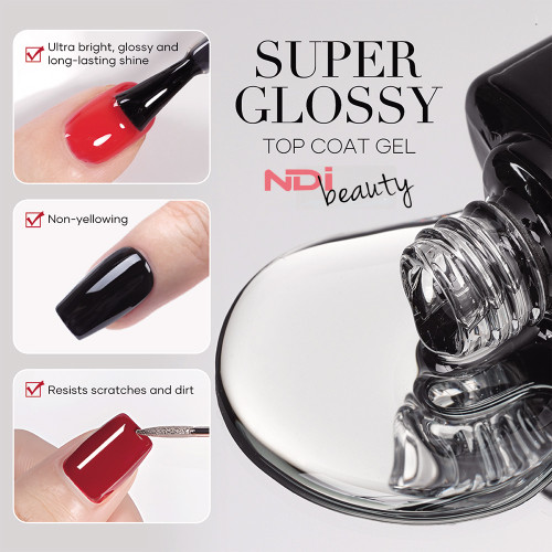 NDi beauty Super Shiny LED/UV No Wipe Gel Top - 8 fl oz (236 mL)
