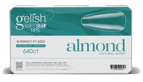Gelish Soft Gel Tips Short Almond - 640 CT