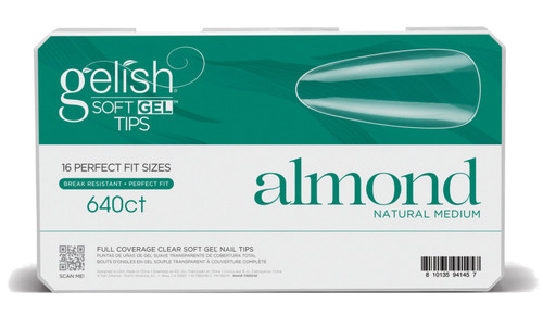 Gelish Soft Gel Tips Medium Almond - 640 CT