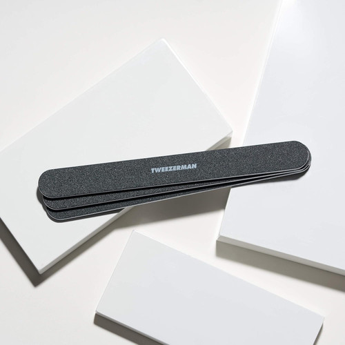 Tweezerman 7" Black Nail Files, 3 Pack