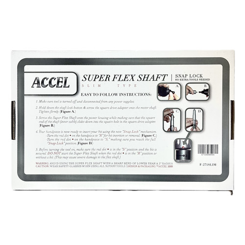 ACCEL Super Flex Shaft 3/32" Shank Snap Lock - Slim Style