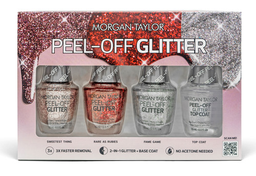 Morgan Taylor Peel-Off Glitter Nail Polish 4-Pack - 50% OFF