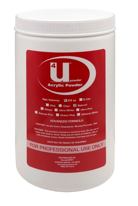 U4 Acrylic Nail Powder Natural - 24 oz