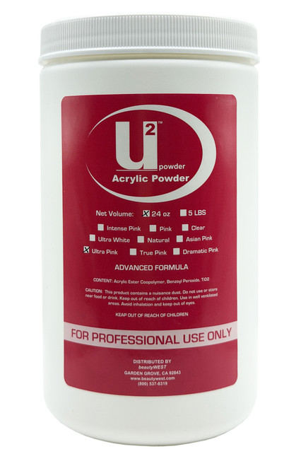 U2 Acrylic Nail Powder Ultra Pink - 24 oz