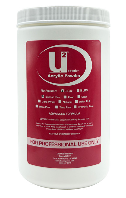 U2 Acrylic Nail Powder Intense Pink - 24 oz