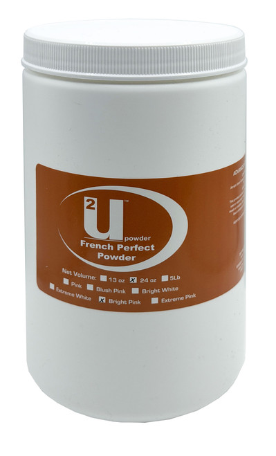U2 French Perfect Acrylic Nail Powder Bright Pink - 24 oz