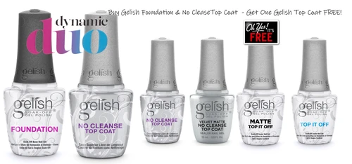 Gelish Foundation + Gelish No Cleanse Top Coat + FREE Gelish Top Coat of Your Choice