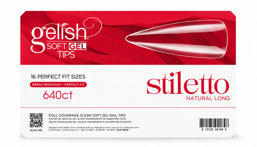 Gelish Soft Gel Tips Long Stiletto - 640 CT