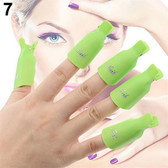 Professional Reusable Plastic Gel Polish Soak Off Remover Wrap Clip Cap - GREEN 10pc