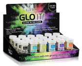 EzFlow Nail Systems GLO IT! Glow in the Dark Pigments 24pc Display