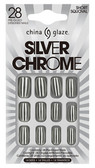 China Glaze Silver Chrome 28 Pre-Glued Designer Nail Tips