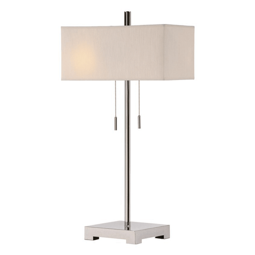 Crestview Collection CVACR149 Manhattan Twin Light Table Lamp Brushed Steel