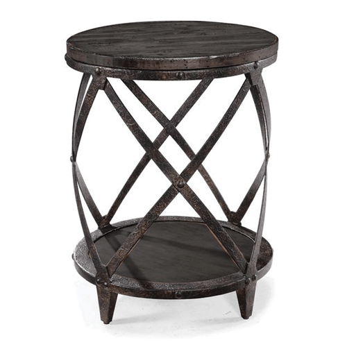 Magnussen Home T4044-35 Milford Round Accent Table Weathered Charcoal