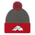 Two-Tone Pom Pom Knit Hat - Dark Heather Grey/Red Two-Tone Pom Pom Knit Hat - Dark Heather Grey/Red