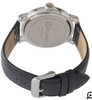 Men's black leather strap watch