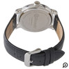 Men's black leather strap watch