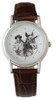 Ladies brown leather strap watch