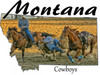 Montana rodeo cowboys wrestle a steer