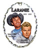 Robert Fuller silver plated oval shaped charm-Laramie's Smiling Pards