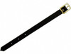 6" black leather luggage strap with goldtone buckle