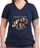 Robert Fuller ladies cotton V-neck t-shirt - Robert Fuller in Character - Navy