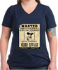 Robert Fuller ladies cotton V-neck t-shirt - Jess Harper Wanted Poster - navy shirt