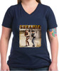 Robert Fuller ladies cotton V-neck t-shirt - Laramie Street - navy shirt