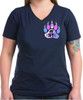 LGBTQ Transgender Navy V-Neck t-shirt -;IGY6 Bear Paw